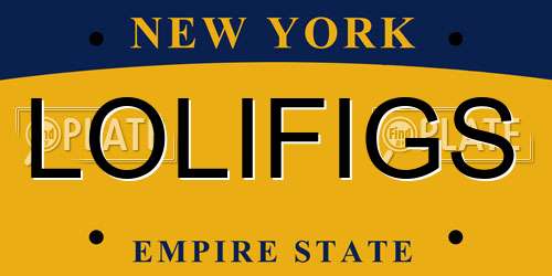 LOLIFIGS New York License Plate