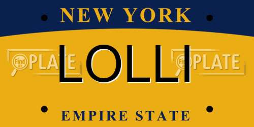 LOLLI New York License Plate