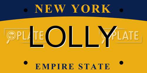 LOLLY New York License Plate