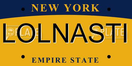 LOLNASTI New York License Plate