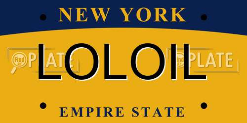 LOLOIL New York License Plate