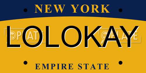 LOLOKAY New York License Plate