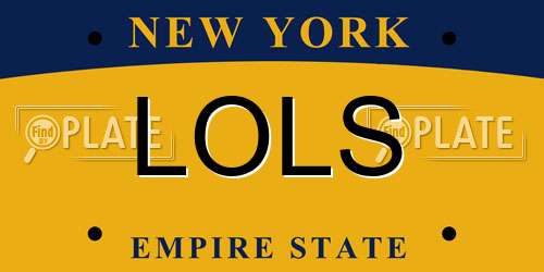 LOLS New York License Plate