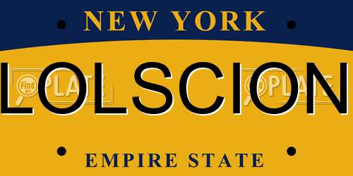 LOLSCION New York License Plate