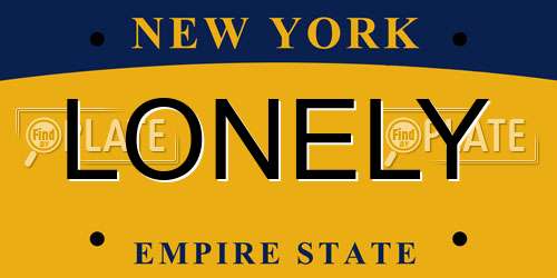 LONELY New York License Plate
