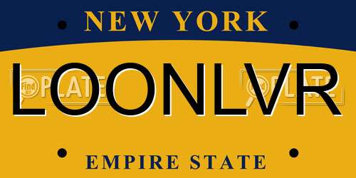 LOONLVR New York License Plate