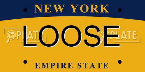 LOOSE New York License Plate