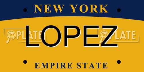 LOPEZ New York License Plate