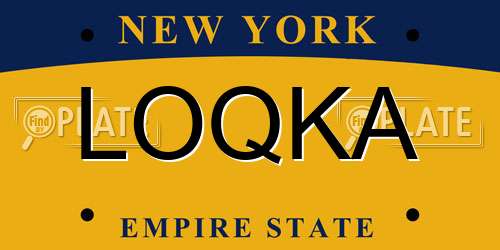 LOQKA New York License Plate