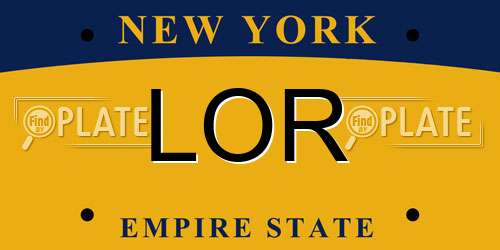 LOR New York License Plate