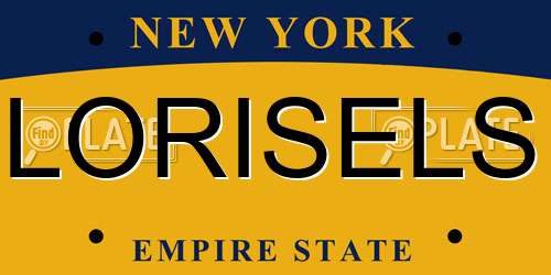 LORISELS New York License Plate