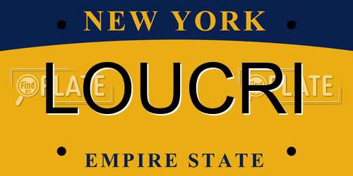 LOUCRI New York License Plate