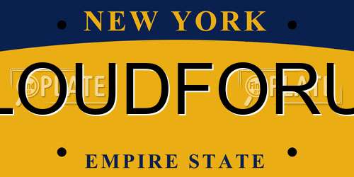LOUDFORU New York License Plate