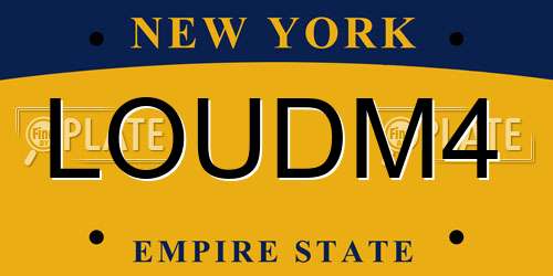 LOUDM4 New York License Plate