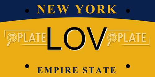 LOV New York License Plate