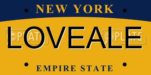 LOVEALE New York License Plate