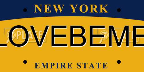 LOVEBEME New York License Plate