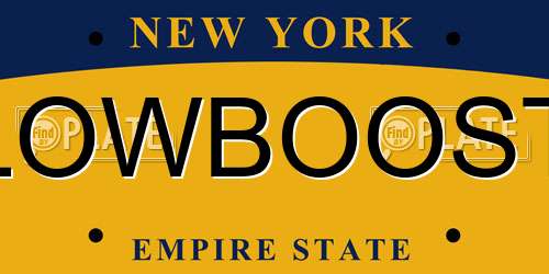 LOWBOOST New York License Plate