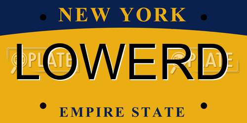 LOWERD New York License Plate