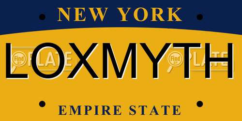 LOXMYTH New York License Plate