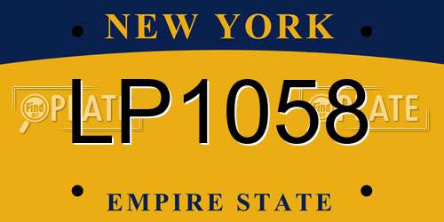 LP1058 New York License Plate