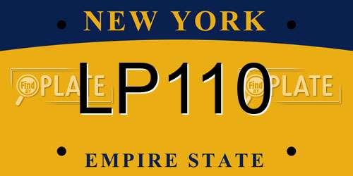 LP110 New York License Plate