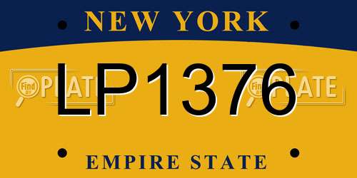 LP1376 New York License Plate