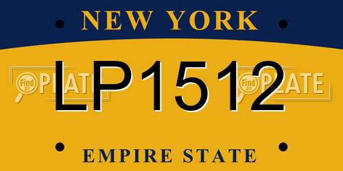 LP1512 New York License Plate