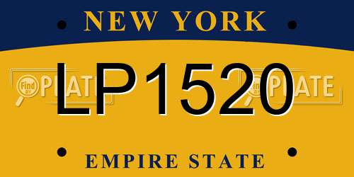 LP1520 New York License Plate