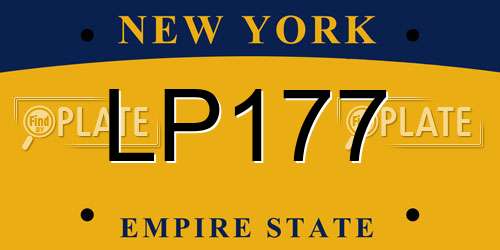 LP177 New York License Plate