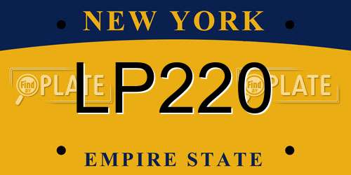 LP220 New York License Plate