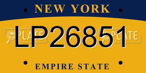LP26851 New York License Plate