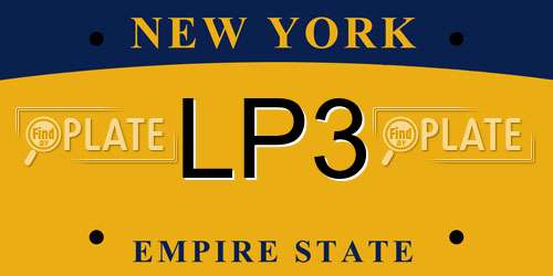 LP3 New York License Plate