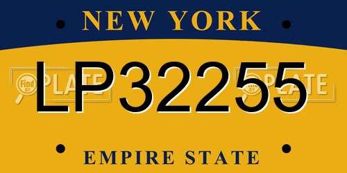 LP32255 New York License Plate