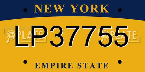 LP37755 New York License Plate