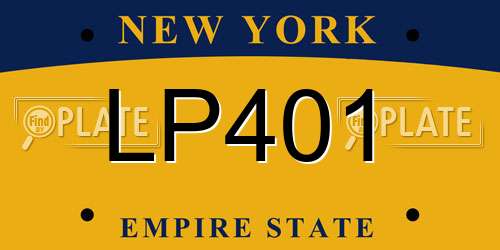 LP401 New York License Plate