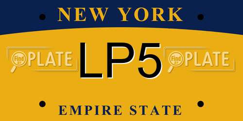LP5 New York License Plate