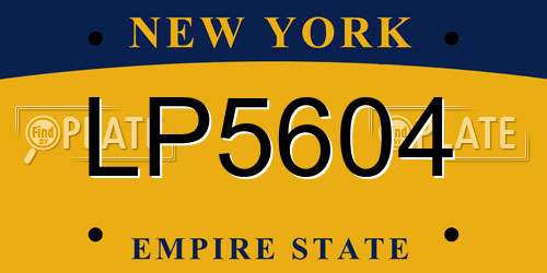LP5604 New York License Plate