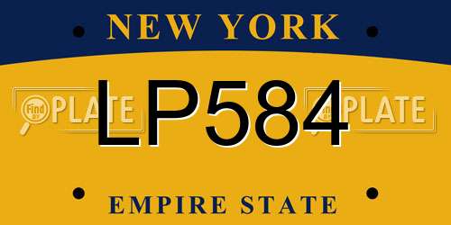 LP584 New York License Plate