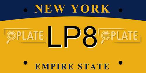 LP8 New York License Plate