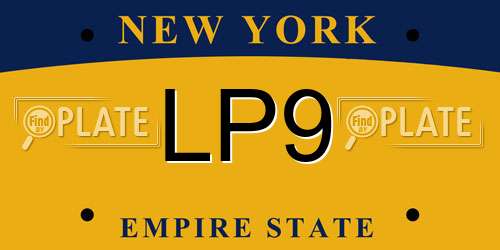 LP9 New York License Plate