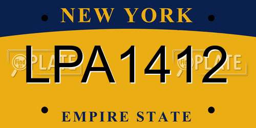 LPA1412 New York License Plate