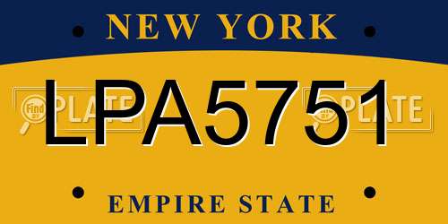 LPA5751 New York License Plate