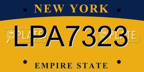 LPA7323 New York License Plate