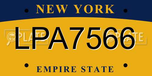 LPA7566 New York License Plate