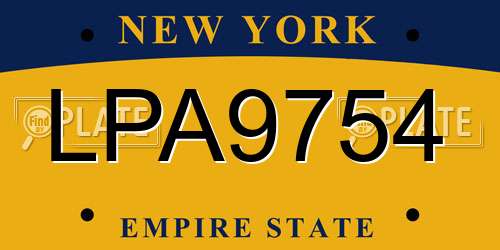 LPA9754 New York License Plate