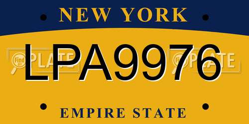 LPA9976 New York License Plate