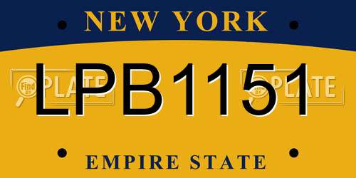 LPB1151 New York License Plate