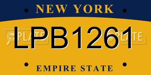 LPB1261 New York License Plate