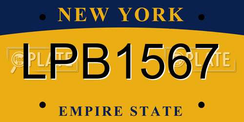 LPB1567 New York License Plate